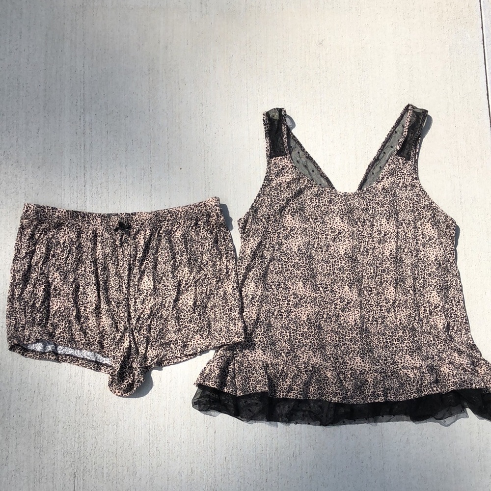 RENE ROFÉ Leopard Print Shortie Pajama Set
